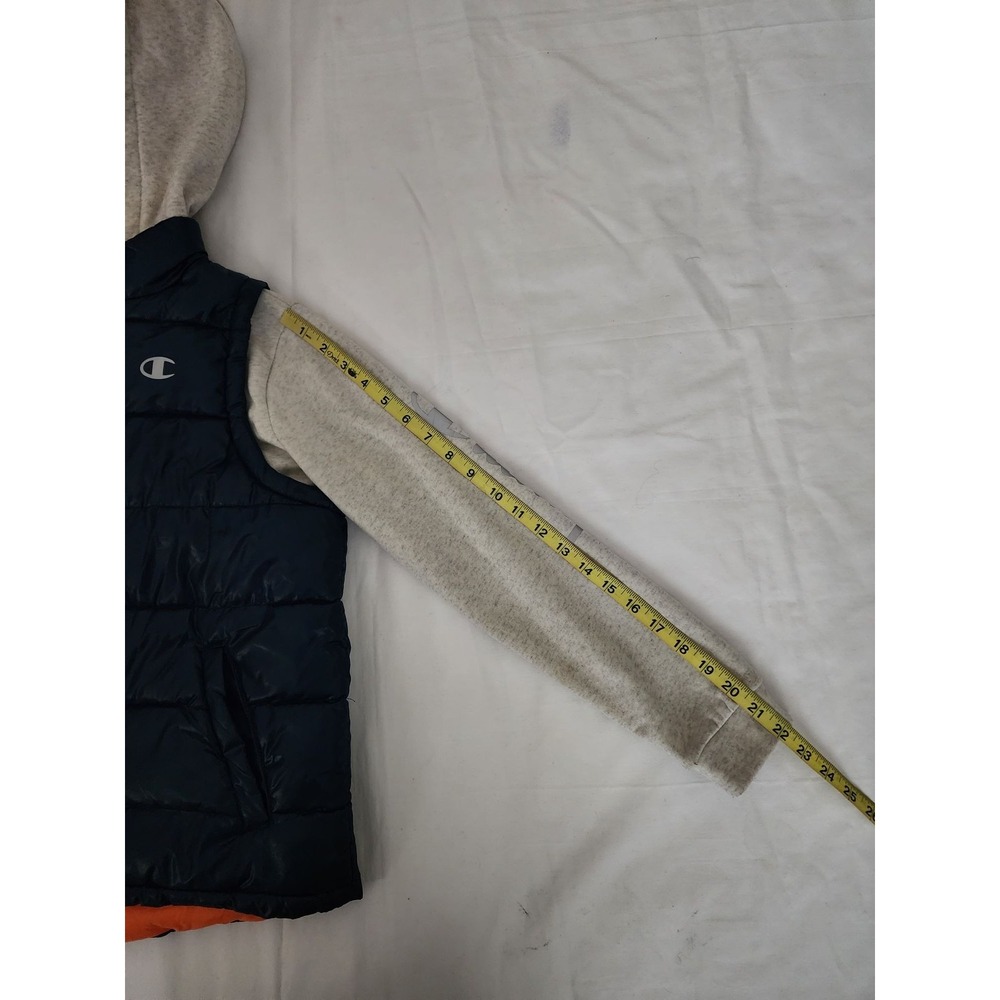 Champion Kids Activewear W/ Attached Hood & Sleeve Puffer Quilted Jacket Medium - Picture 10 of 11
